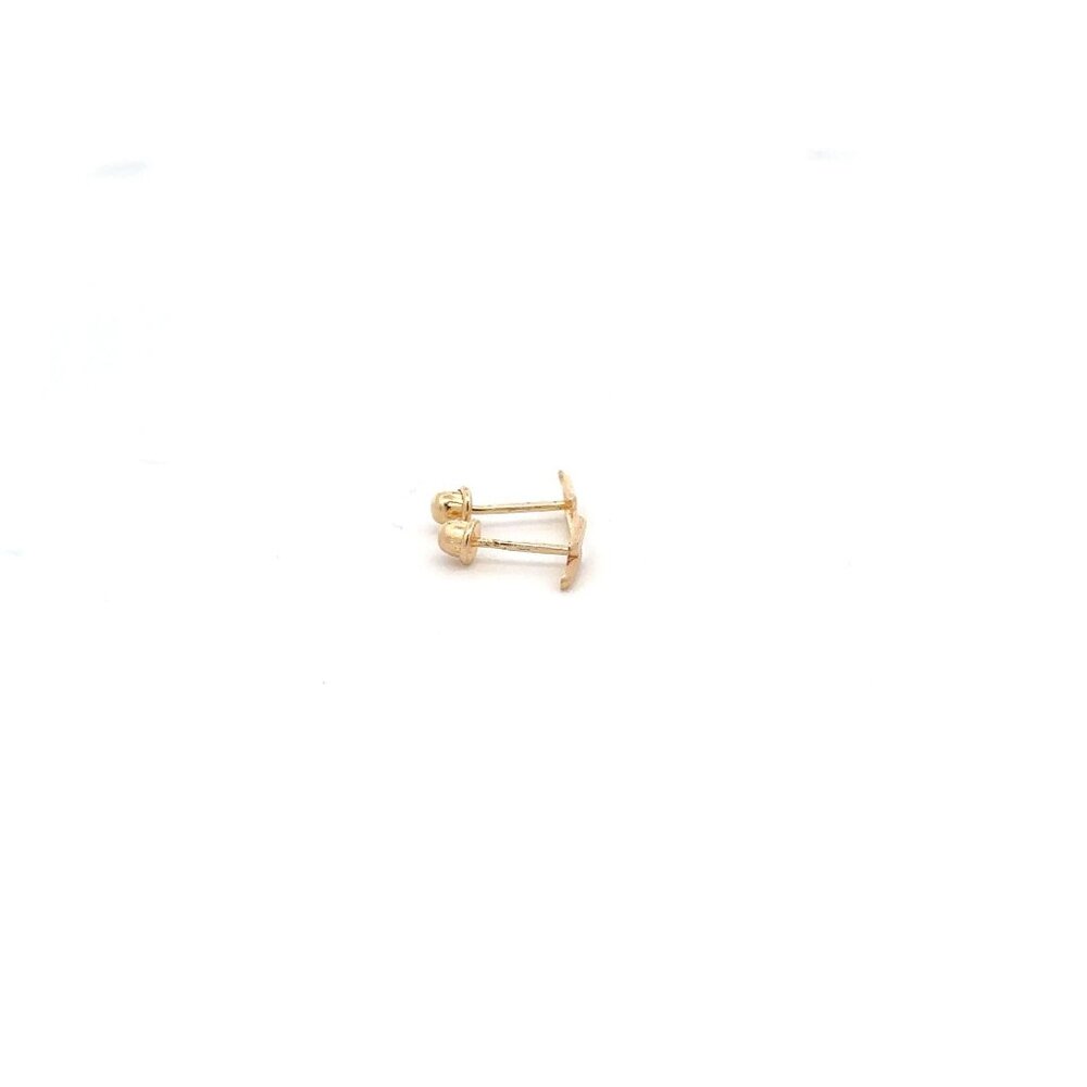 14K Gold Stud Earrings Lightning Bolt Screw Back Type Very Tiny - Picture 5 of 5